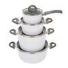 Set of cooking pots Wavy coating Qualum Basic Stone Edition 8 pieces AMBITION