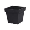 Bezvložkový plastový zahradní květináč Lofly Square Low Antracit 23,4 x 23,4 x 22 cm PROSPERPLAST