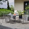 Antracitový záhradný oceľový stôl Doha 150 x 80 cm PATIO