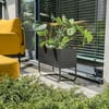 Čierny kovový stojanový kvetináč bez vložky 60 x 23 x 40 cm PATIO