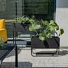 Čierny kovový stojanový kvetináč bez vložky 60 x 23 x 40 cm PATIO