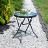 Skládací zahradní stolek se skleněnou deskou Henri Antracit fi 40 cm PATIO