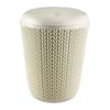 Krémový kulatý odpadkový koš Knit 7 l CURVER