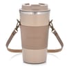 Béžový termohrnček s opaskom Camel 500 ml AMBITION