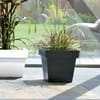 Bezvložkový plastový zahradní květináč Lofly Square Low Antracit 23,4 x 23,4 x 22 cm PROSPERPLAST