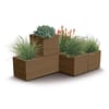 Hnědý plastový květináč s vložkama na kolečkách Madera Case ECO Wood 57,7 x 28,8 x 29 cm PROSPERPLAST