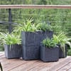Plastový květináč s vložkami na kolečkách Sierra Case Beton Effect Marengo 57 x 29 x 29 cm PROSPERPLAST