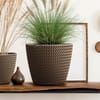 Plastový ozdobný obal na květináč Splofy Eco Wood Naturo 21,8 cm PROSPERPLAST