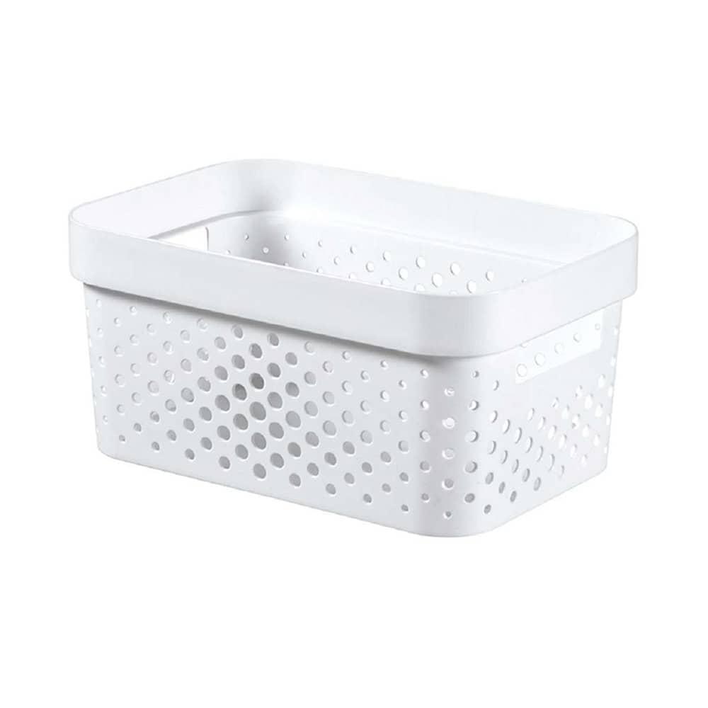 Biely plastový úložný košík Infinity 100% Recykling Eko 4,5 l CURVER