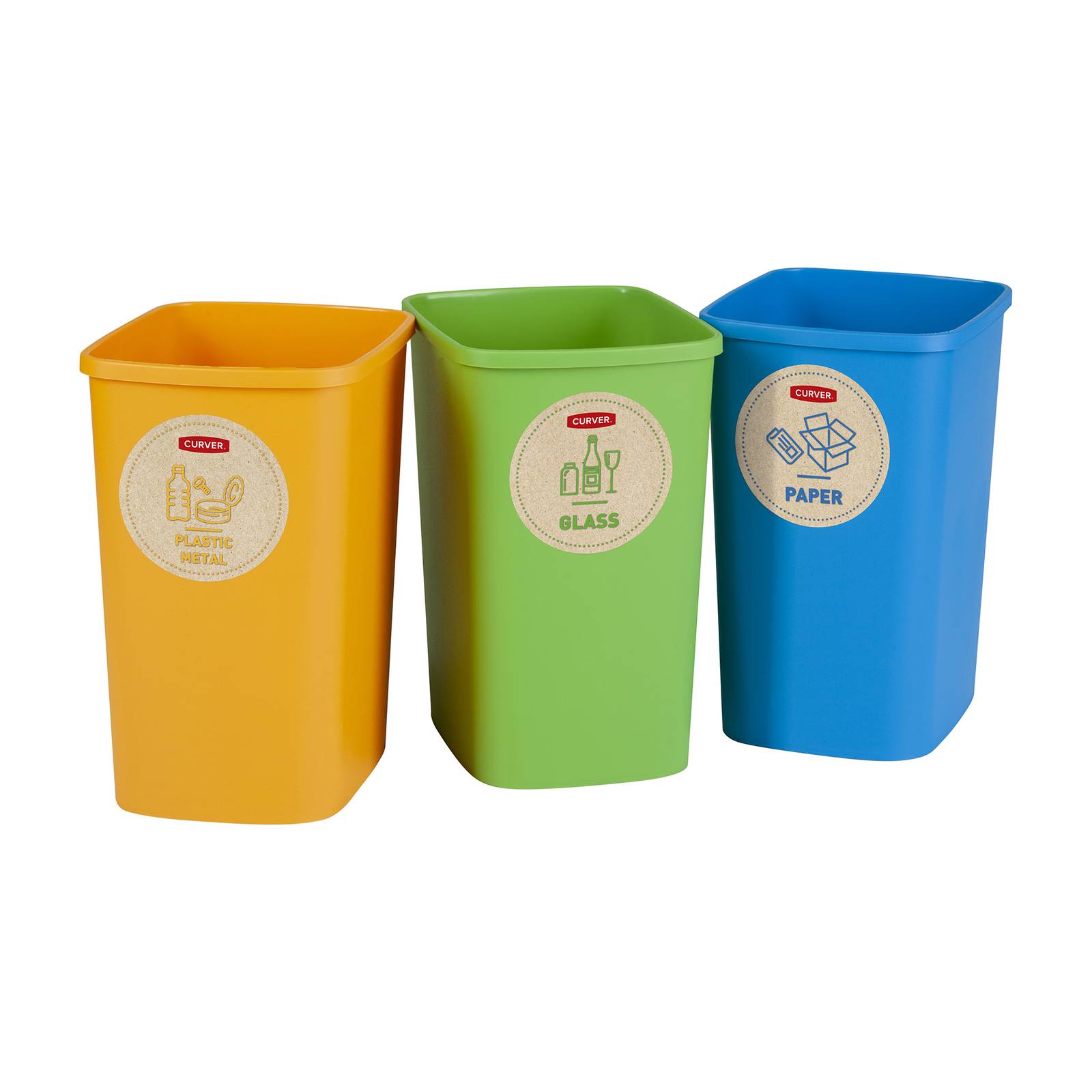 Sada košů na tříděný odpad Eco Friendly 3 x 9 l CURVER