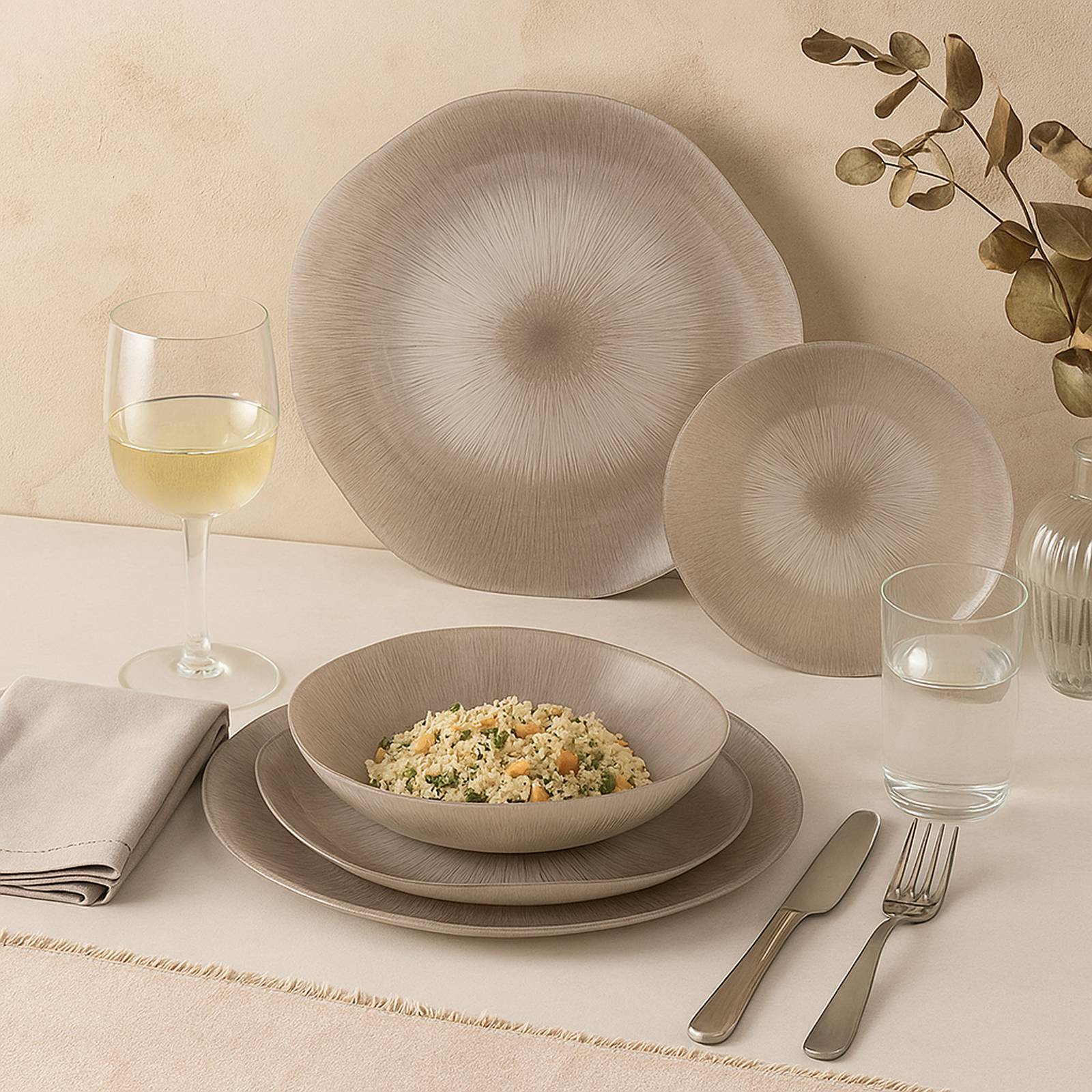 Obedová súprava Starmarble Gray pre 6 osôb 18-dielna LUMINARC