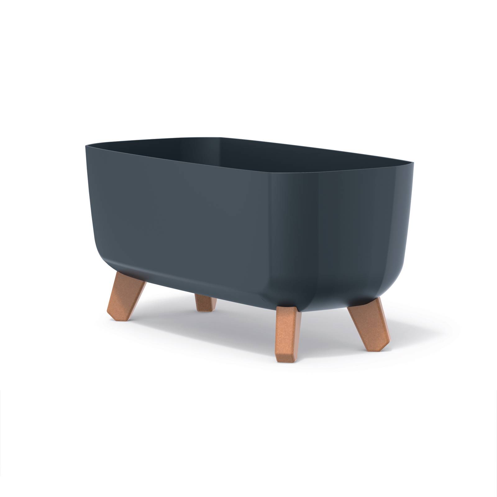 Plastový zahradní květináč s drenážní vložkou Gracia Case Antracit 39 x 19,5 x 19 cm PROSPERPLAST 
