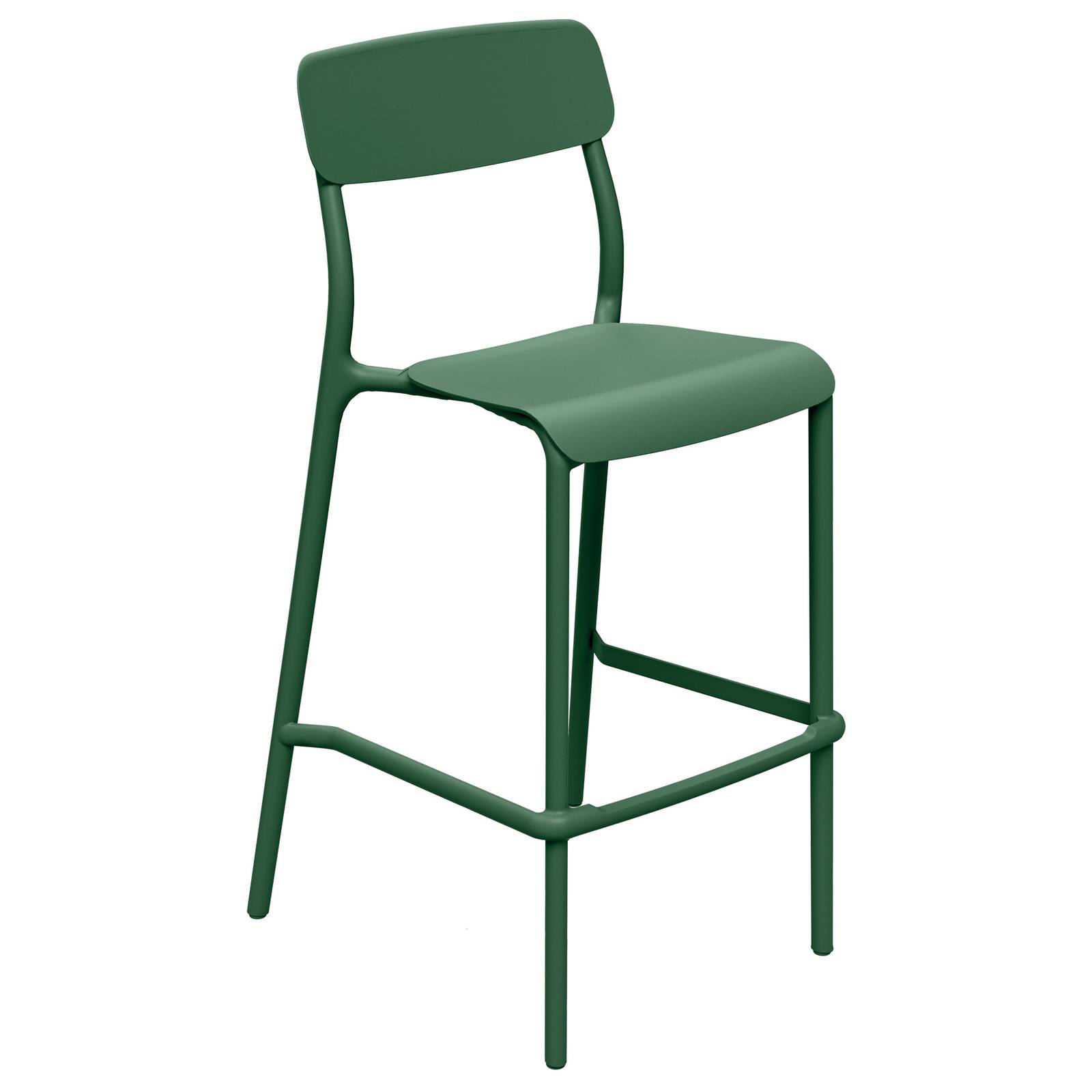 Vysoká plastová záhradná barová stolička Rimo Pine Green FERNE