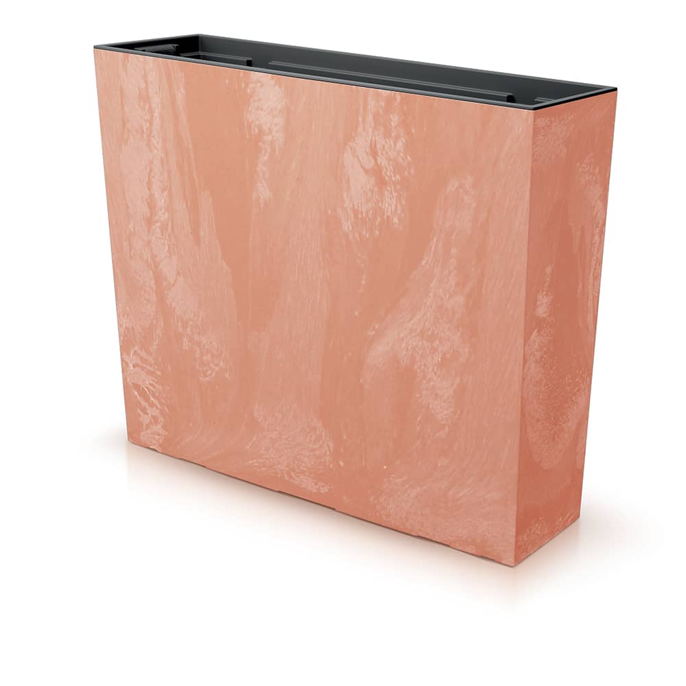Zahradní plastový květináč s vložkou Urbi Case T Beton Effect Terracotta 58 x 18 x 49,8 cm PROSPERPLAST