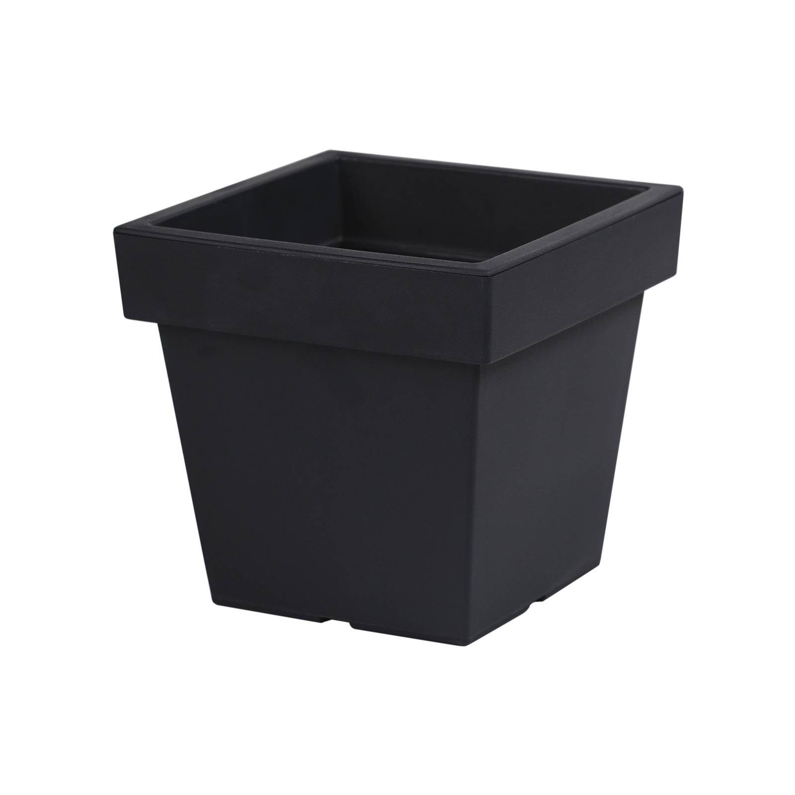 Bezvložkový plastový zahradní květináč Lofly Square Low Antracit 23,4 x 23,4 x 22 cm PROSPERPLAST