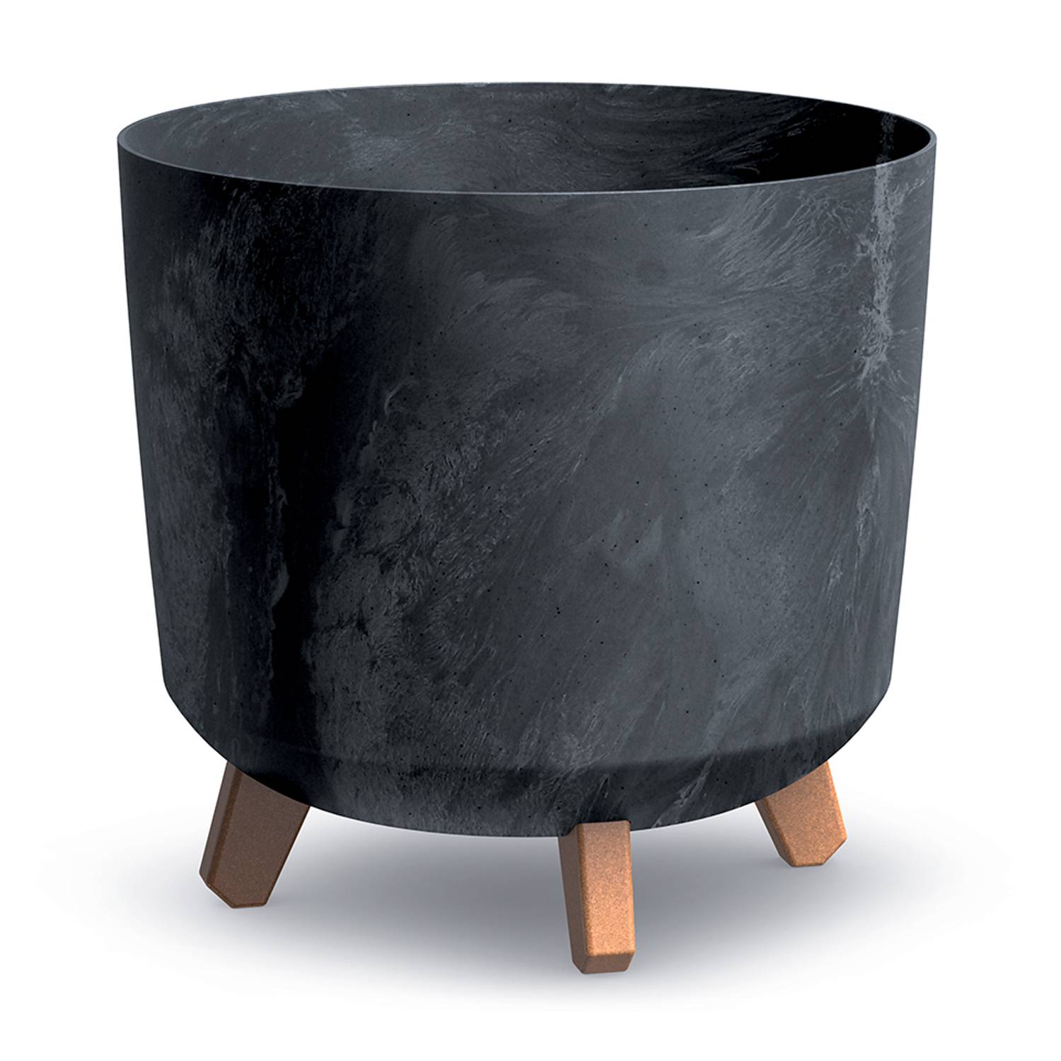Plastový zahradní květináč Gracia Tubus Beton Effect Antracit 30 cm PROSPERPLAST