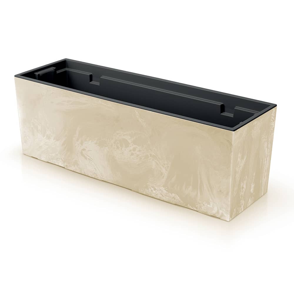 Plastový záhradný kvetináč s vložkou Urbi Case Beton Effect Cream 77 x 23,5 x 24,6 cm PROSPERPLAST