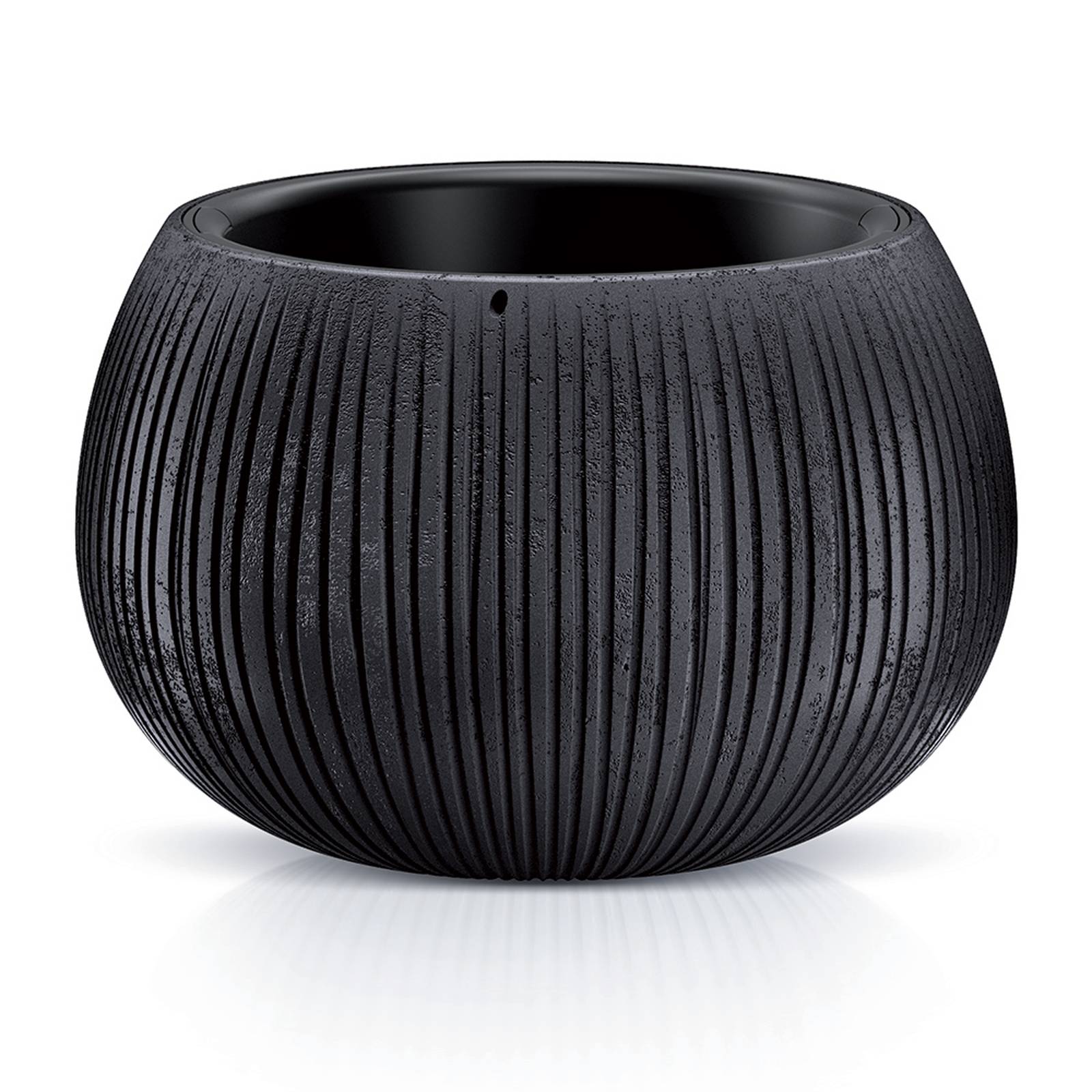 Černý plastový květináč Beton Bowl 37 cm PROSPERPLAST
