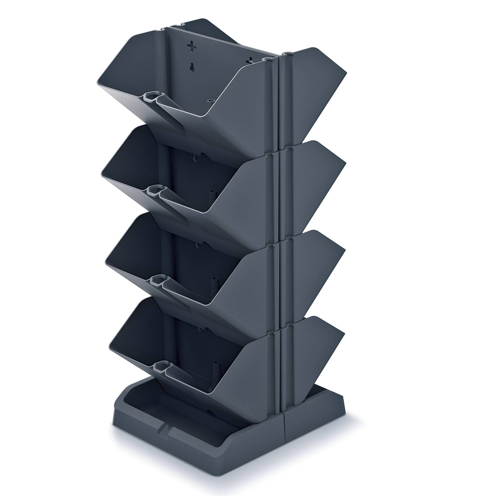 Kaskádový plastový kvetináč Mini Cascade Antracit 11,4 x 19,5 x 47,5 cm PROSPERPLAST