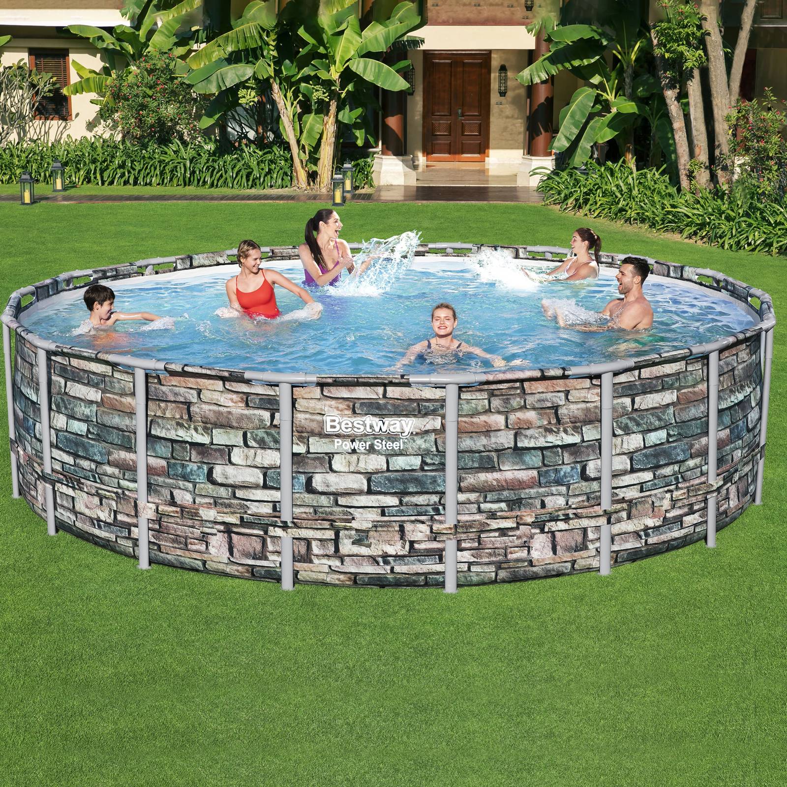 Rechteckiger Pool mit Gestell Power Steel 305 x 200 x 84 cm BESTWAY