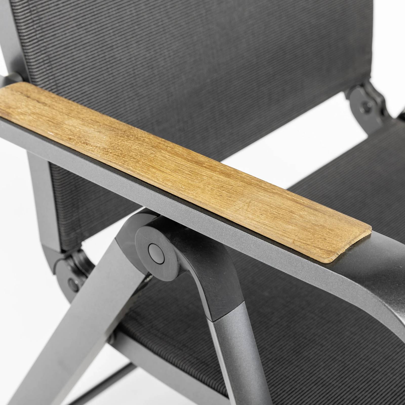 Fotel ogrodowy z tekowymi podłokietnikami Diamond antracytowy KETTLER 0103901-7500