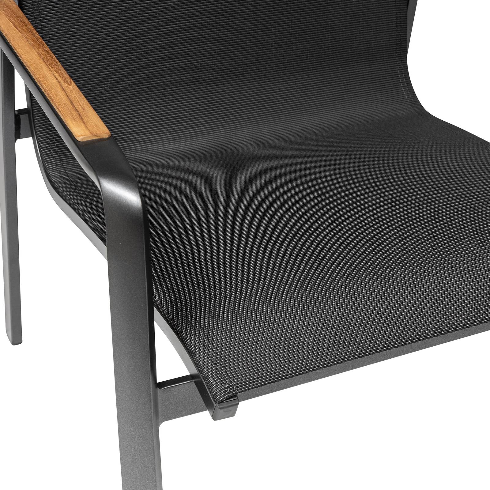 Krzesło ogrodowe z tekowymi podłokietnikami Diamond antracytowe KETTLER 0103902-7500