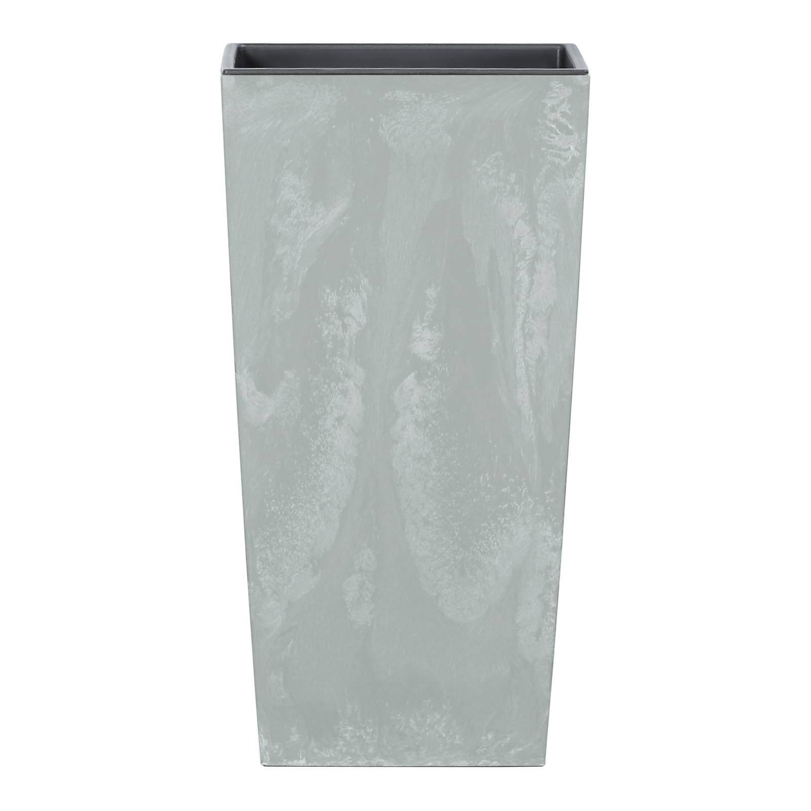 Donica ogrodowa z wkładem Urbi Square Beton Effect 32,5 x 32,5 x 61 cm szary PROSPERPLAST