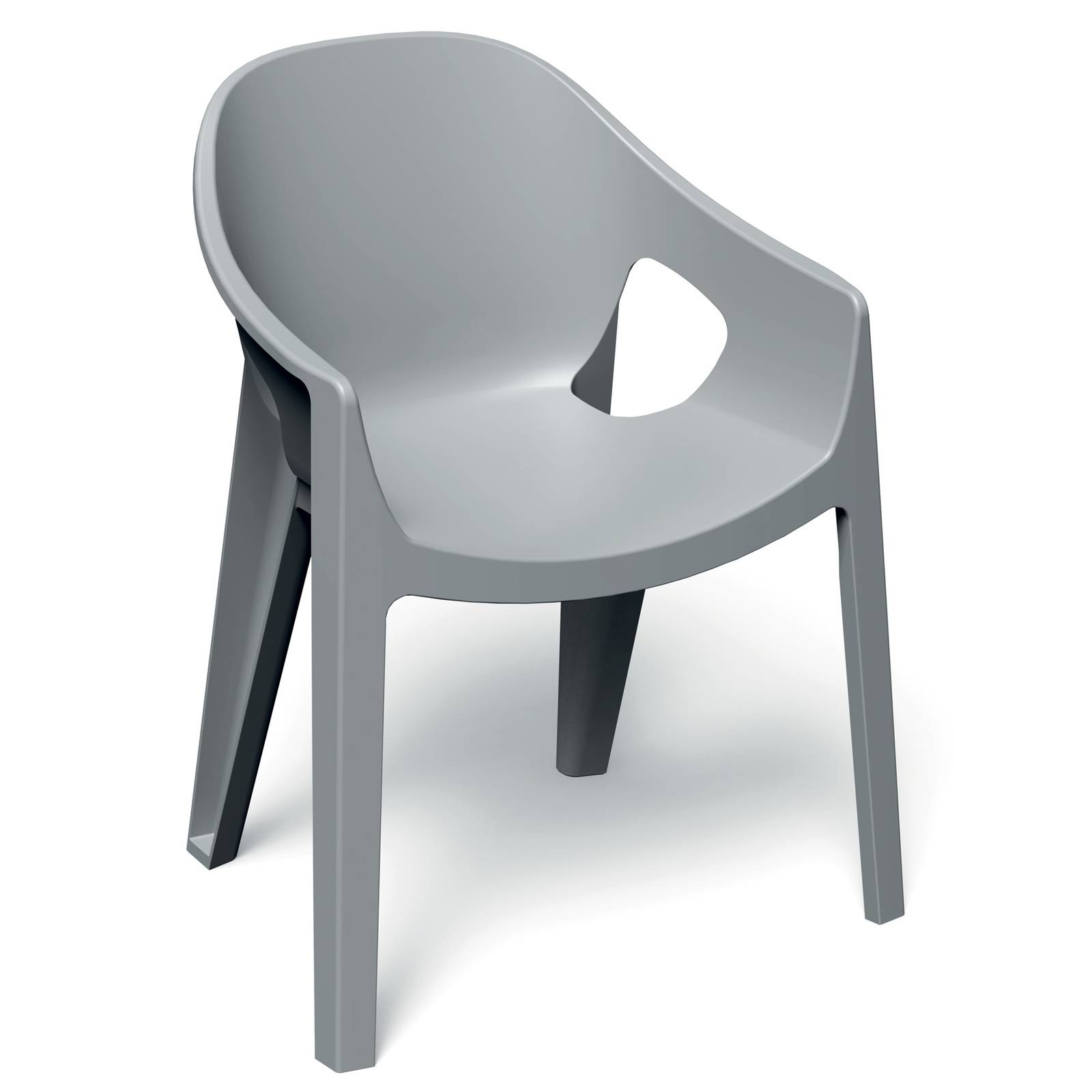 Šedé plastové zahradní křeslo Premo Light Gray FERNE