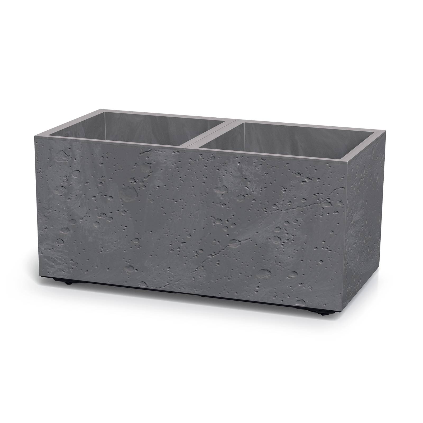 Plastový kvetináč s vložkami na kolieskach Sierra Case Beton Effect Marengo 77 x 38,5 x 37 cm PROSPERPLAST