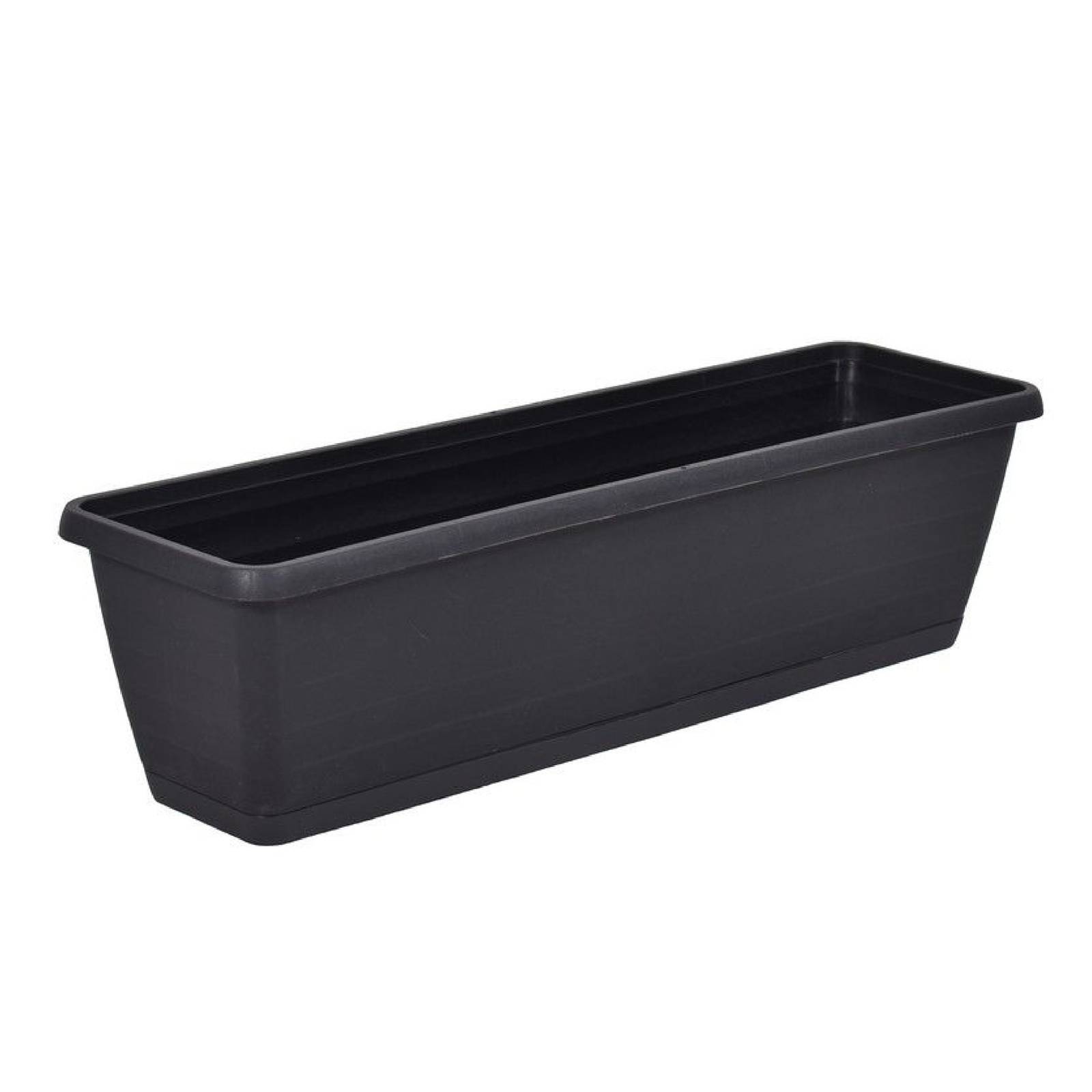 Šedý plastový truhlík na balkón s podstavcem 60 x 17 x 15,5 cm OŁER