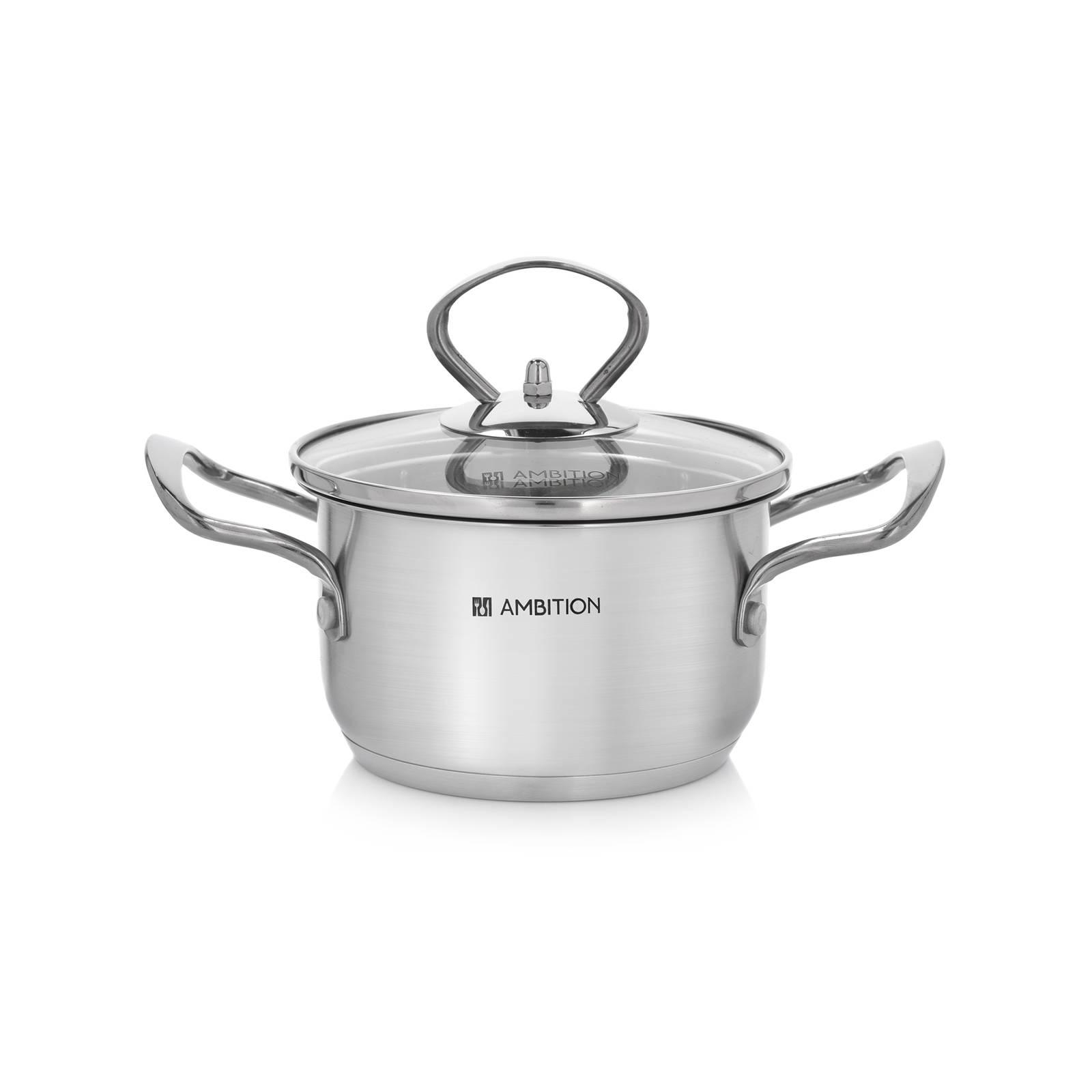Kochtopf aus Edelstahl mit Deckel Petite 12 cm 0,8 l AMBITION
