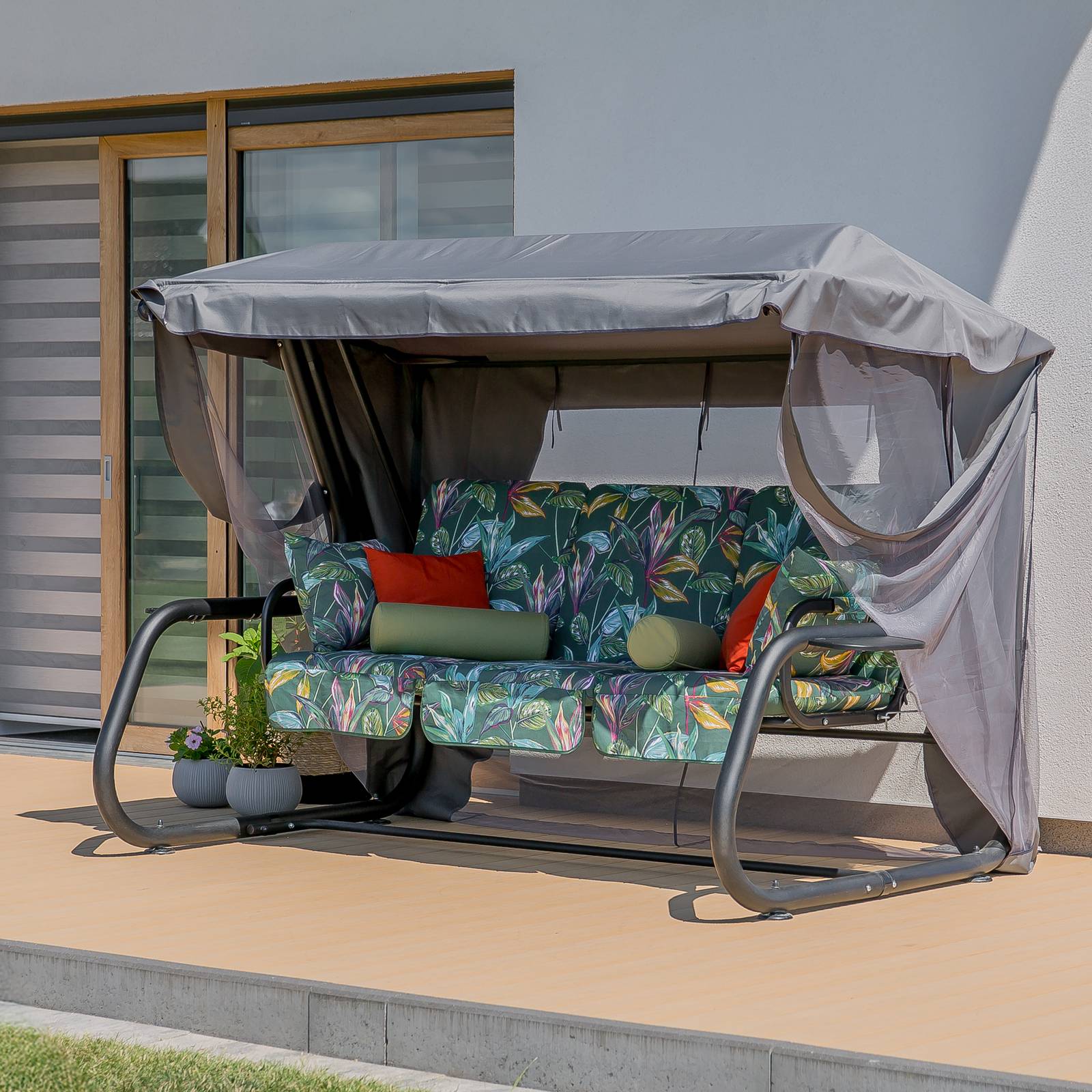 Dondolo da giardino con zanzariera Venezia Lux Black Edition G058-02PB PATIO