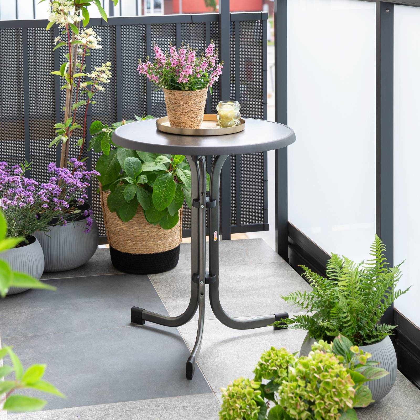 Trädgårdsbord Dine & Relax 60 cm pizarra / antracit 3 ben PATIO  