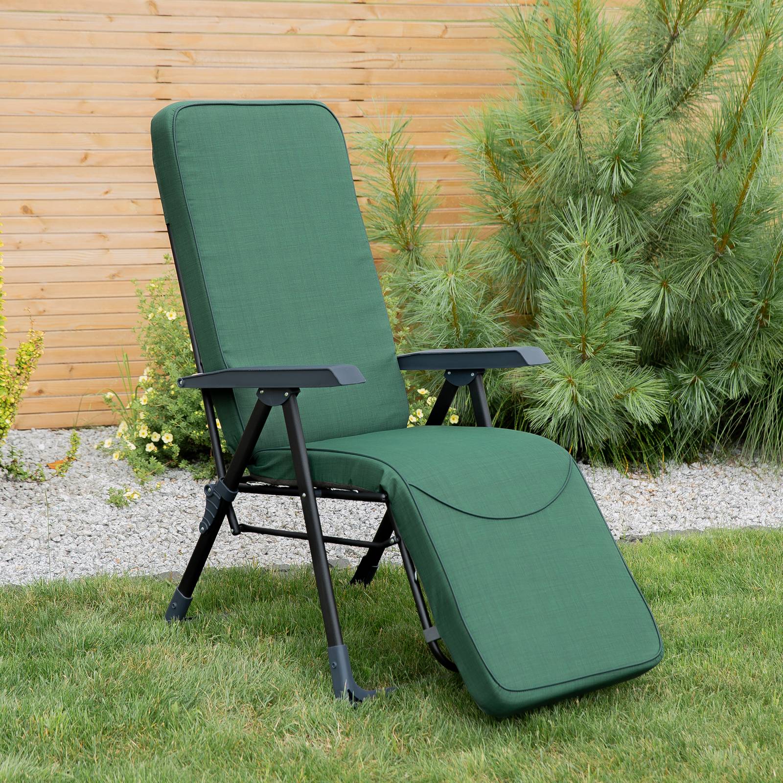 Polohovací zahradní křeslo s podnožkou Modena Plus Square Black Edition H024-32PB PATIO