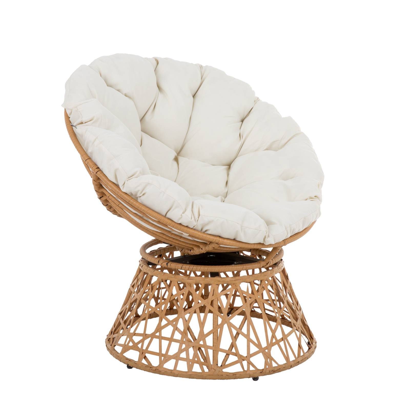 Otočné záhradné kreslo z technorattanu Charles Beige PATIO