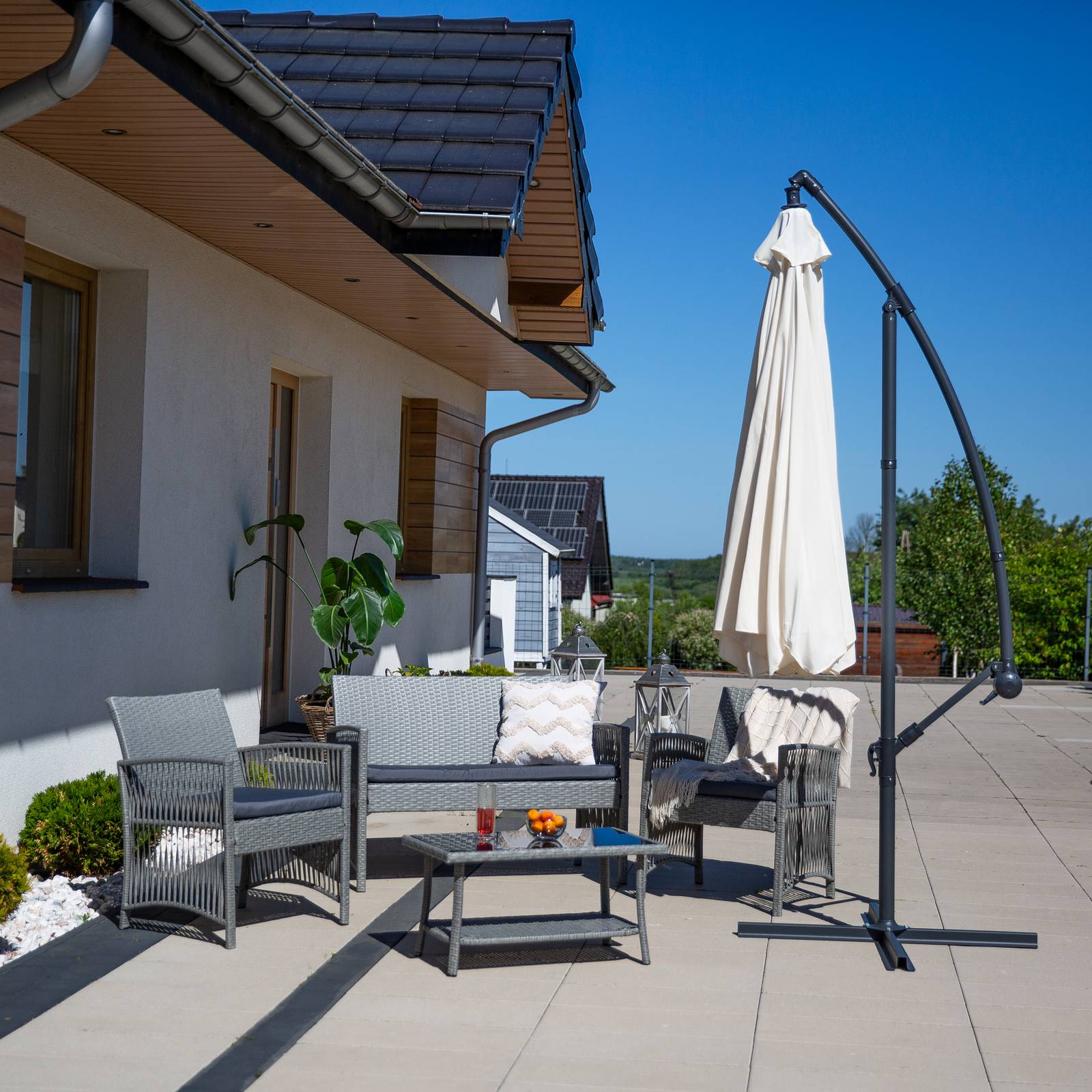 Parasol ogrodowy z podstawą 3 m ecru PATIO