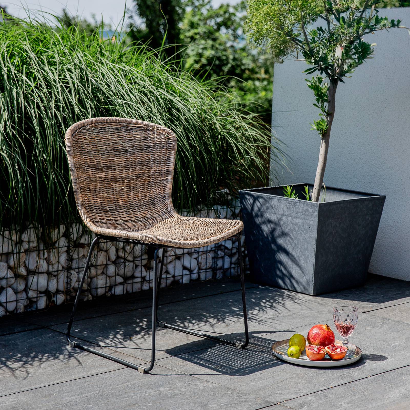 Gartenstuhl aus Polyrattan Leon cappuccino PATIO