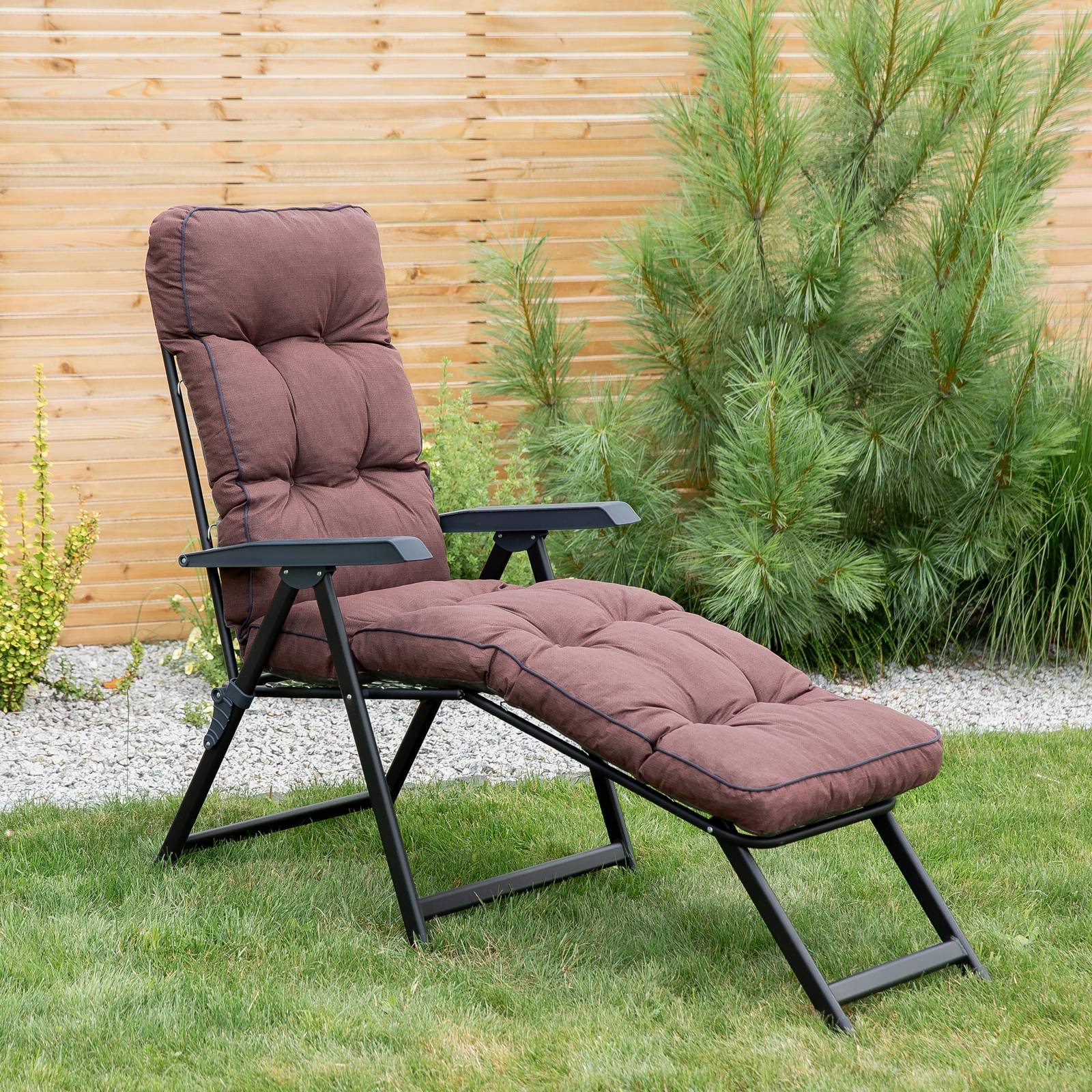 Polohovacie záhradné lehátko Lena Lounger Black Edition H047-04PB PATIO
