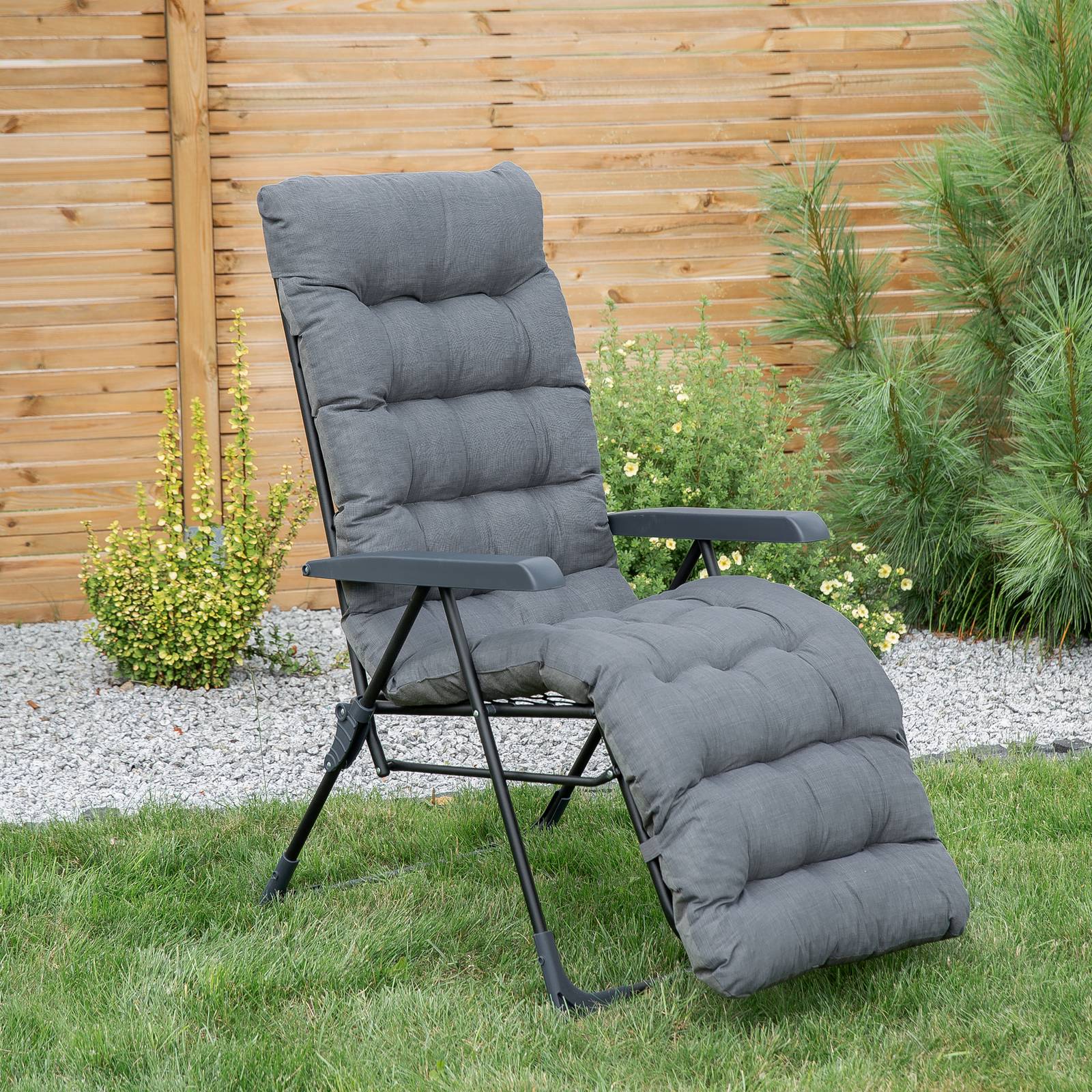 Polohovací zahradní křeslo s podnožkou Setenil Plus Black Edition H024-07PB PATIO