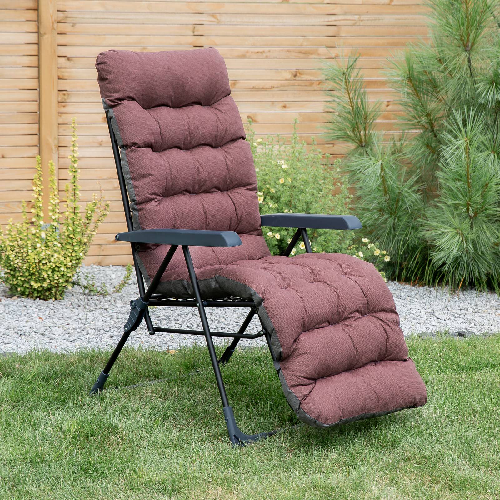 Polohovací zahradní křeslo s podnožkou Setenil Plus Black Edition H047-04PB PATIO