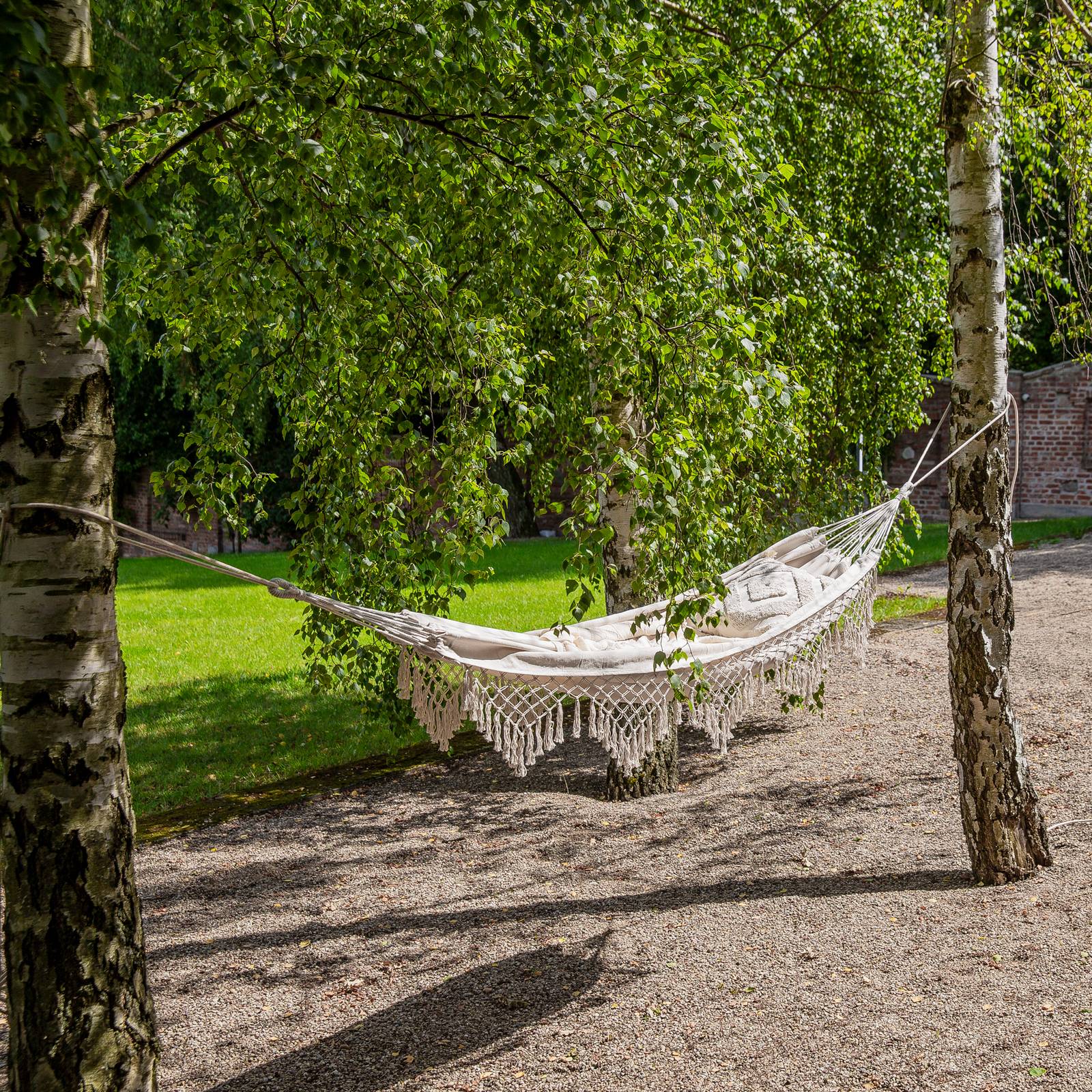 Hamac cu franjuri 200 x 100 cm ecru PATIO