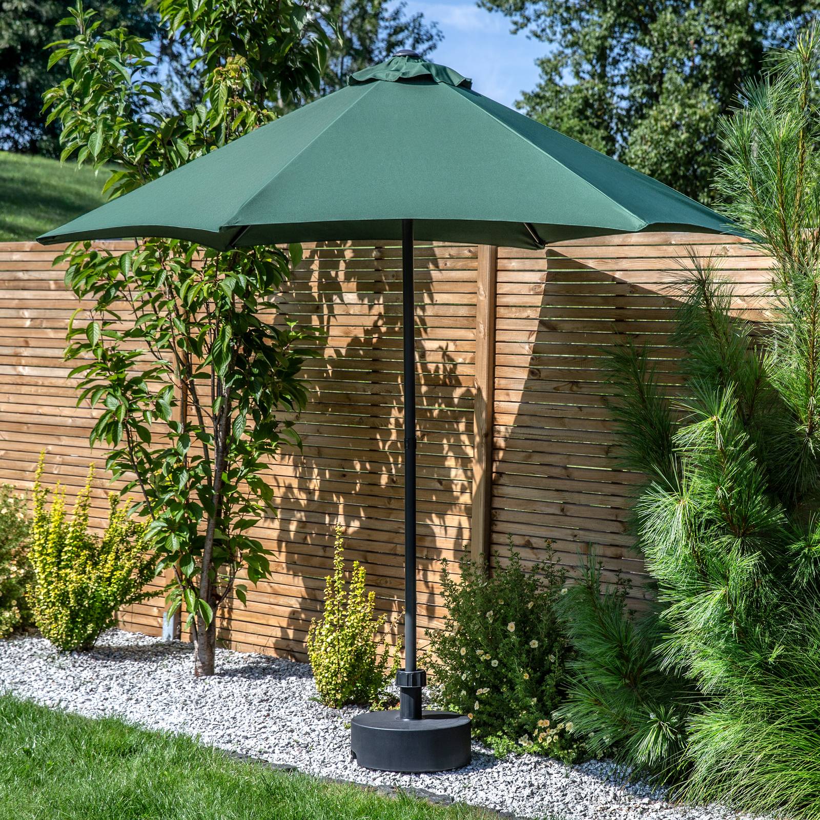 Zahradní slunečník Push Up Green 2,5 m PATIO