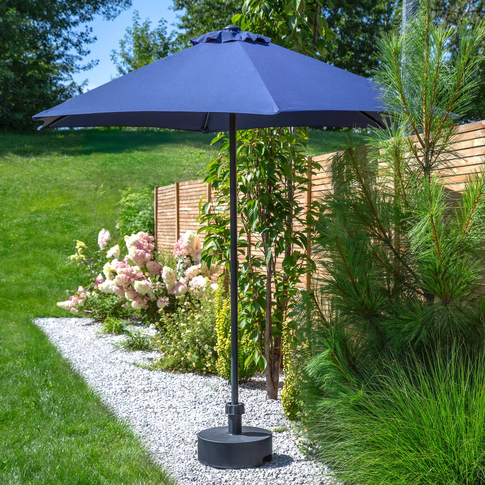 Záhradný slnečník Push Up Dark Blue 2,5 m PATIO
