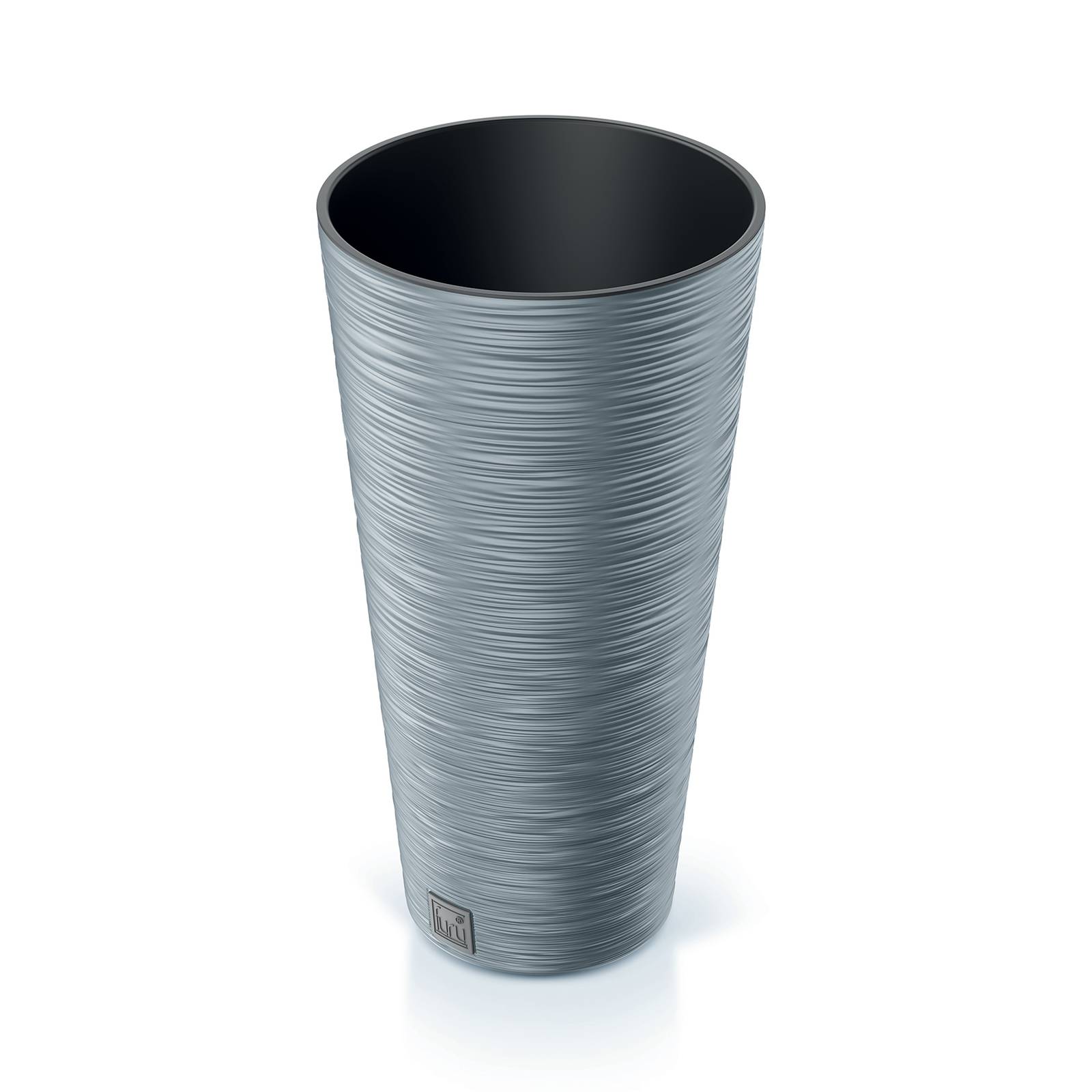 Šedý zahradní plastový květináč s vložkou Furu Slim 57 cm PROSPERPLAST