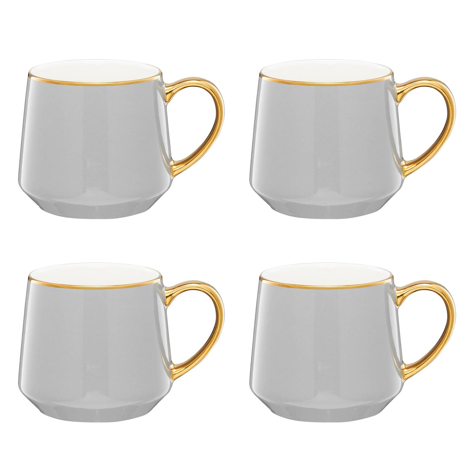 Becher Set Royal 460 ml 4-teilig hellgrau-golden AMBITION