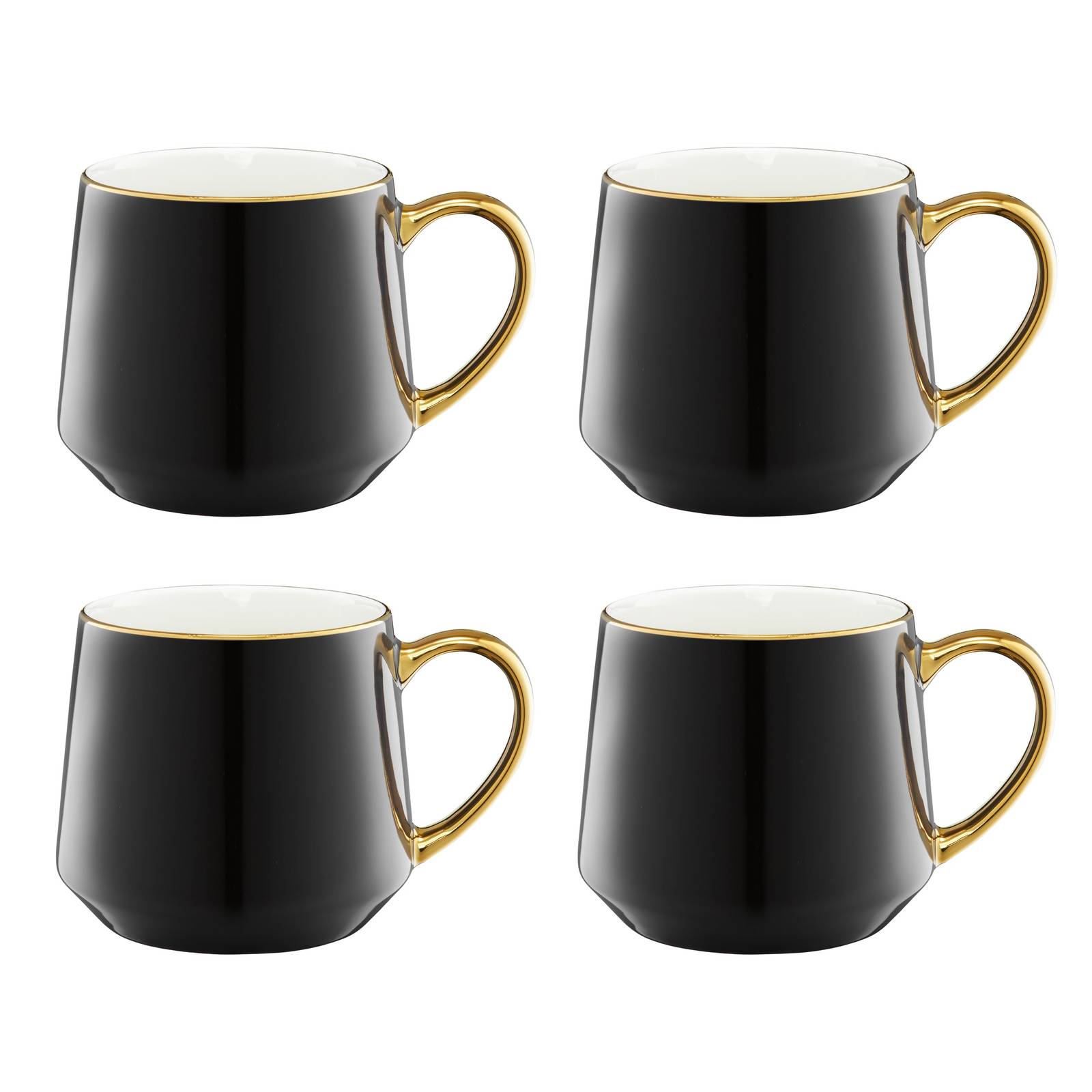 Becher Set Royal 460 ml 4-teilig schwarz-golden AMBITION