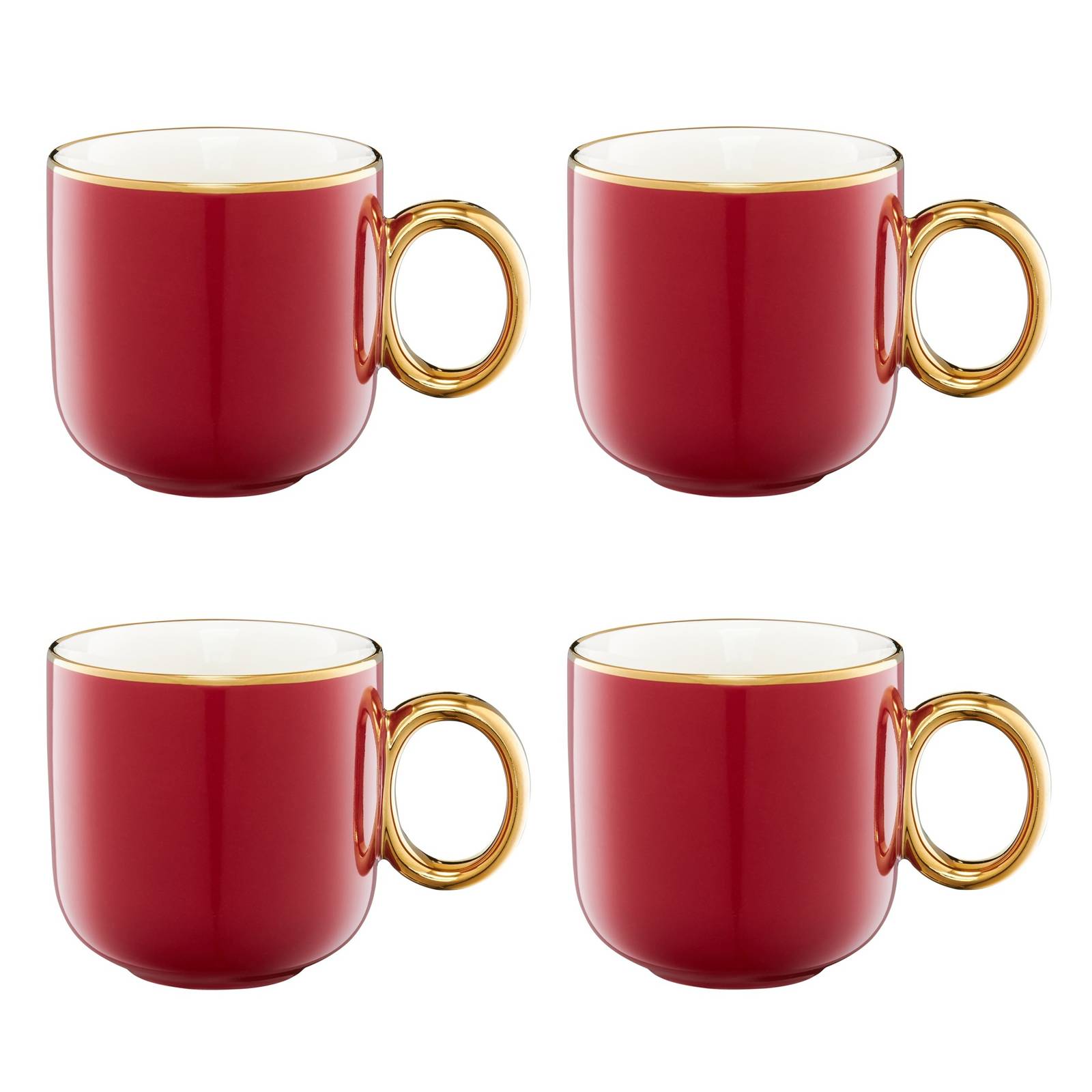 Becher Set Royal 380 ml 4-teilig rot-golden AMBITION