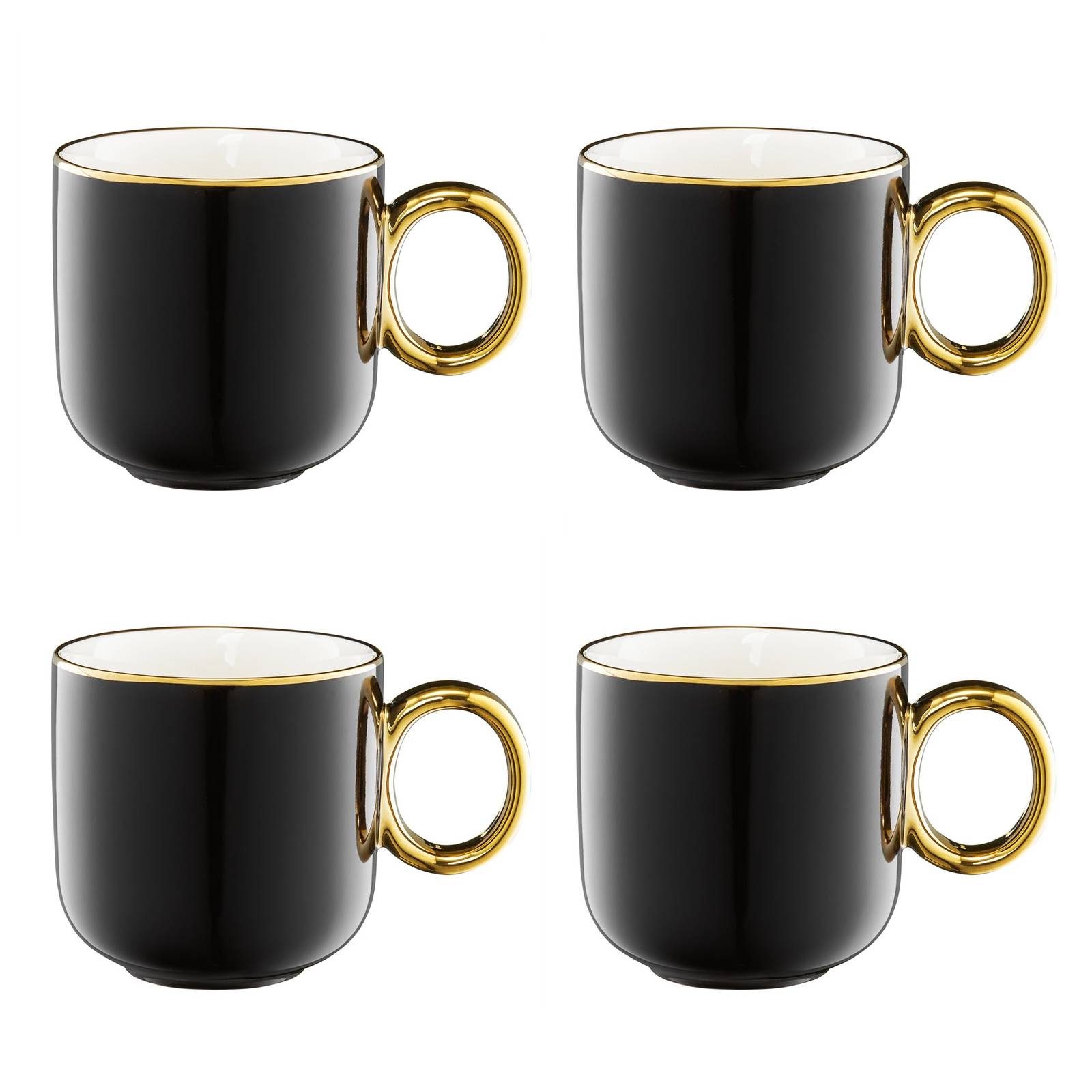 Becher Set Royal 380 ml 4-teilig schwarz-golden AMBITION