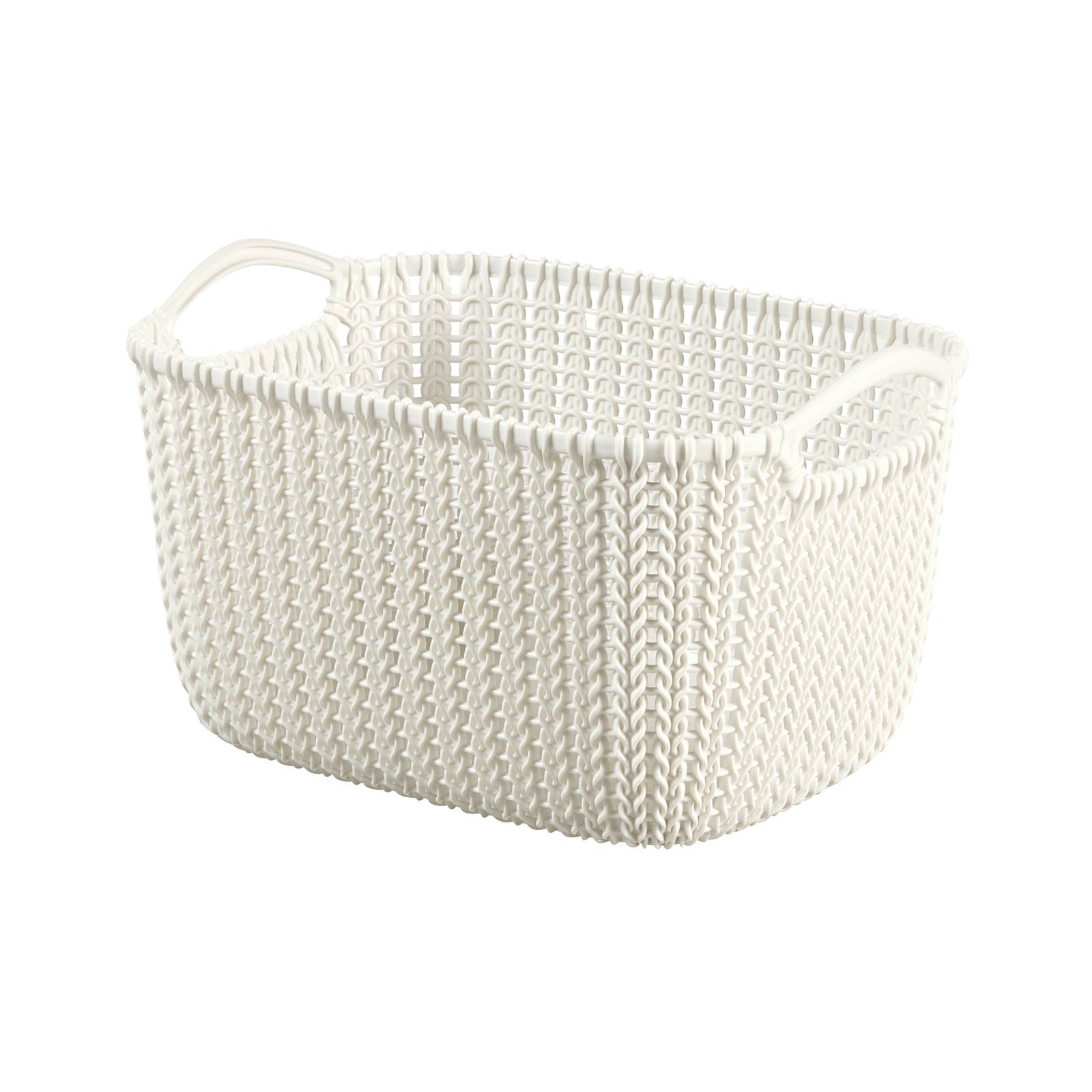 Aufbewahrungskorb rechteckig Knit S cremefarben 30 x 22 cm CURVER