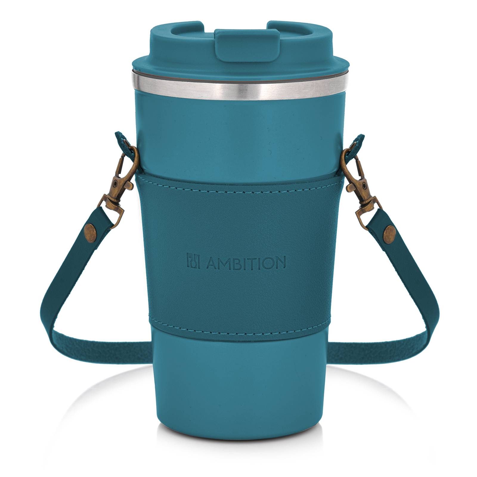 Modrý termohrnček s opaskom Camel 500 ml AMBITION